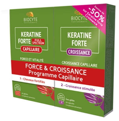 Biocyte Keratine Forte Full Spectrum 40 Capsules + Growth 20 Gel-Caps
