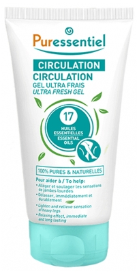 Puressentiel Cirkuliacija Ultra Šviežumo Gelis su 17 Eterinių Aliejų 125 ml