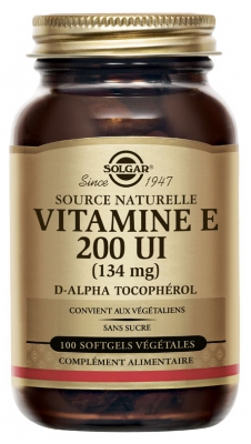 Solgar Vitamin E 200 UI (134mg) 100 Vegetable Capsules