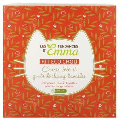 Les Tendances d'Emma Kit Eco Chou Cotton Washable Baby Squares and Change Gloves Colour