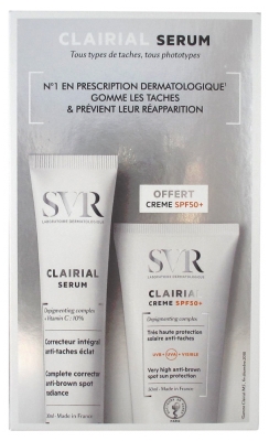 SVR Clairial Serum Complete Corrector Anti-Brown Spot Radiance 30ml + Clairial SPF50+ Very High Anti-Brown Spot Sun Protection 50ml Free