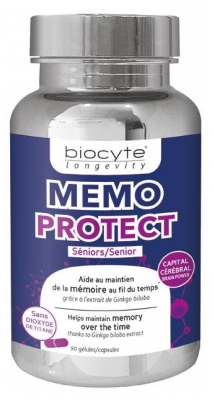 Biocyte Longevity Memo Protect Séniors 90 Gélules (à consommer de préférence avant fin 12/2021)