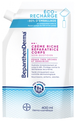 Bepanthen Derma Crème Riche Réparatrice Corps Éco-Recharge 400 ml