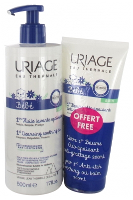 Uriage Baby 1st Cleansing Soothing Oil 500ml 1st Oleo Soothing Anti Itch Oil Balm 0ml