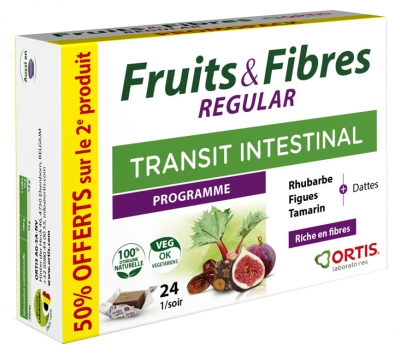 Ortis Fruit & Fiber Regular 2 x 24 Kostki do żucia