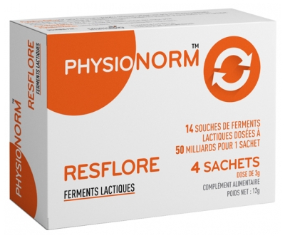 Laboratoire Immubio Physionorm Resflore Lactic Ferments 4 Sachets