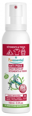 Puressentiel Anti-Pique Spray Répulsif Vêtements & Tissus 150 ml