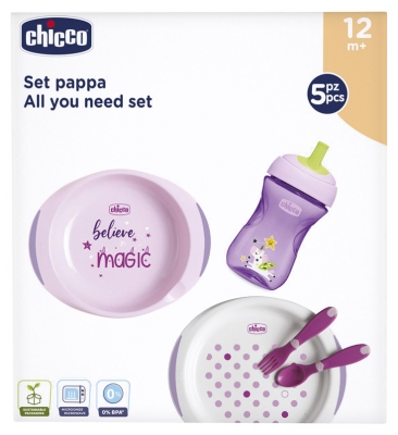 Chicco Meal Set 12 Months and + - Colour: Pink