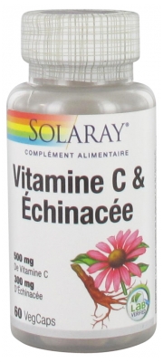 Solaray Vitamina C ed Echinacea 60 Capsule Vegetali