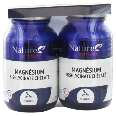 Nature Attitude Bisglicinato de Magnesio Quelatado Lote de 2 x 60 Cápsulas