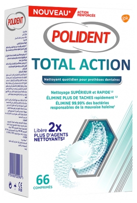 Polident Corega Total Action Cleansing 66 Tablets