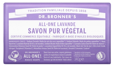 Dr Bronner's Savon Pur Végétal All-One 140 g - Parfum : Lavande