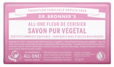 Dr Bronner's Sapone Vegetale Puro All-One 140 g - Profumo: Fiore di ciliegio