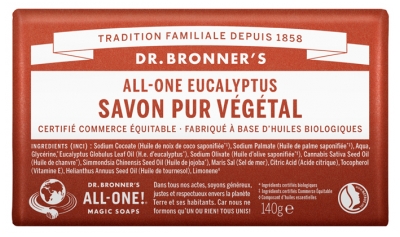 Dr Bronner's Sapone Vegetale Puro All-One 140 g - Profumo: Eucalipto