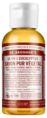 Dr Bronner's Savon Pur Végétal 18-En-1 60 ml - Parfum : Eucalyptus