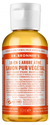 Dr Bronner's Sapone Vegetale Puro 18-En-1 60 ml - Profumo: Albero del tè