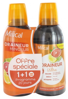 Milical Draining Ultra Slimness 2 x 500ml - Flavour: Citrus