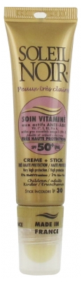 Soleil Noir Adultes et Enfants Soin Vitaminé Crème SPF50 20 ml + Stick SPF30 2 g
