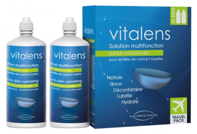 Vitalens Solution Multifonction pour Lentilles de Contact Souples Lot de 2 x 50 ml