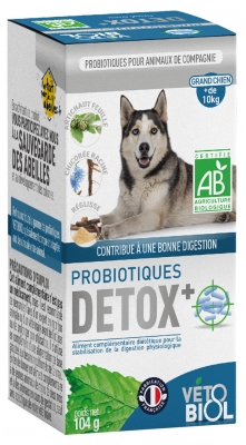 Vétobiol Probiotiques Detox+ Grand Chien Bio 104 g
