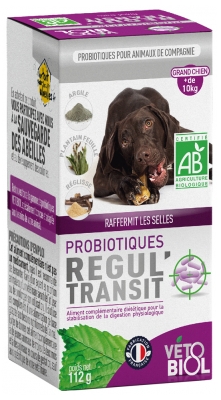 Vétobiol Probiotics Regul'Transit Big Dog Organic 112g