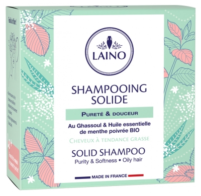 Laino Shampoing Solide Pureté & Douceur Cheveux à Tendance Grasse 60 g