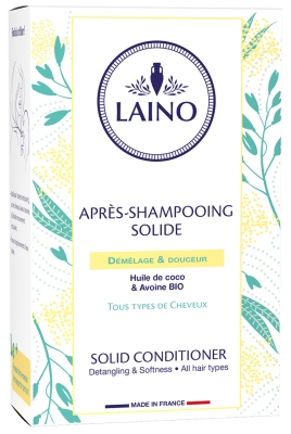 Laino Après-Shampoing Solide Démêlage & Douceur Tous Types de Cheveux 60 g