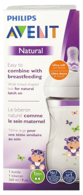 Avent Natural Baby Bottle 260ml 1 Month and + - Colour: Seahorse