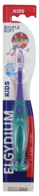 Elgydium Kids Brosse à Dents Souple 2/6 Ans - Couleur : Violet et Vert