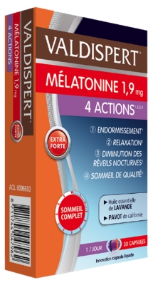 Valdispert Melatonin 1,9mg 4 Actions 30 Capsules