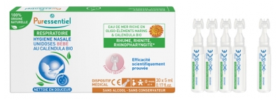 Puressentiel Respiratory Nasal Hygiene Baby Single Doses with Organic Calendula 30 Single Doses of 5ml