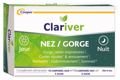 Cooper Clariver Nose/Throat Day & Night 15 Sucking Tablets