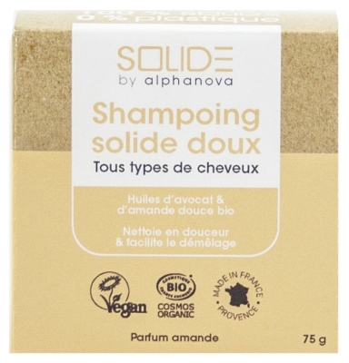 Alphanova Solide Gentle Solid Shampoo Almond Perfume Organic 75g