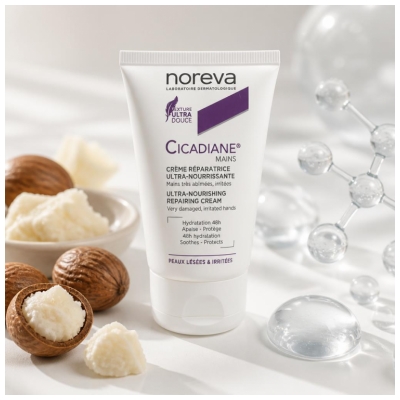Noreva Cicadiane Krema za roke, ultra-hranilna obnavljalna krema 50 ml