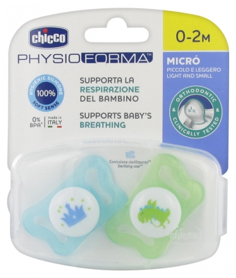 Chicco Physio Forma 2 Micro Silicone Soothers 0-2 Months