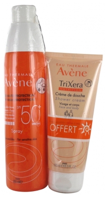 Avène Solaire Spray SPF50+ 200 ml + Trixera Nutrition Crème de Douche 100 ml Offerte