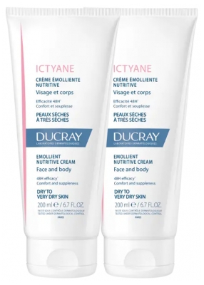 Ducray Ictyane Emollient Nutritive Cream Face and Body 2 x 200ml