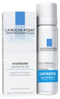 La Roche-Posay Hydreane Extra Riche 40 ml + Eau Thermale 50 ml Offert