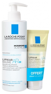 La Roche-Posay Lipikar AP+ M Baume Relipidant 400 ml + Huile Lavante AP+ 100 ml Offerte