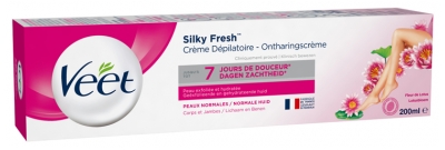 Veet Silk& Fresh Crème Dépilatoire Corps et Jambes Peaux Normales 200 ml