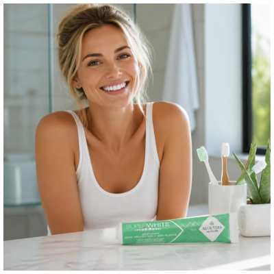 Pasta de Dientes Superwhite & Anti-Plaque Aloe Vera 75 ml