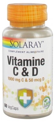 Solaray Vitamin C & D 60 Botanical Gel-Caps