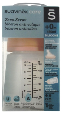 Suavinex Care Zero.Zero Anti-Colic Baby Bottle Adjustable Flow 180ml 0 Month and +