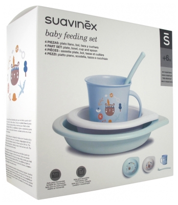 Suavinex Coffret Repas 6 Mois et + - Modèle : Bleu