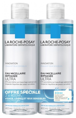 La Roche-Posay Ultra Oil Infused Micellar Water Sensitive Skins 2 x 400ml 