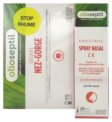 Olioseptil Nose Throat 15 Vegetable Capsules + Nasal Spray