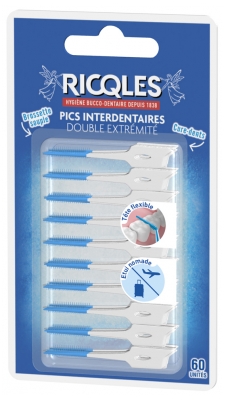 Ricqlès Interdentalpinde Dobbelt Ende 60 Stk.