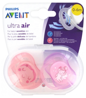 Avent Ultra Air 2 Orthodontic Silicone Soothers 0-6 Months