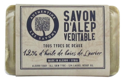 Authentine Savon d'Alep Véritable 12% d'Huile de Baies de Laurier 100 g