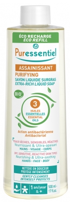 Puressentiel Purifying Extra-Rich Liquid Soap with 3 Essential Oils Eco Refill 500ml